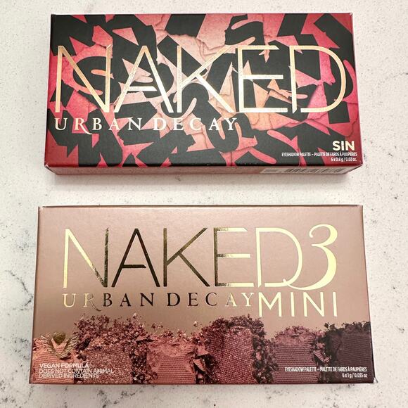 NEW URBAN DECAY 2 PC SET – Naked3 Soft Pink Eyeshadow Palette + Naked Sin - Picture 4 of 15